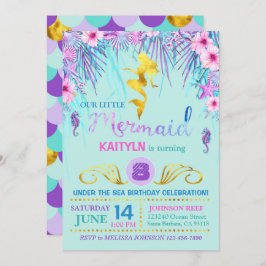 Sparkle Mermaid under the Zee Birthday Kaart