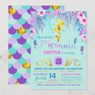 Sparkle Mermaid under the Zee Birthday Kaart