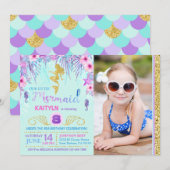 Sparkle Mermaid under the Zee Birthday Kaart (Voorkant / Achterkant)