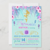 Sparkle Mermaid under the Zee Birthday Kaart (Voorkant)