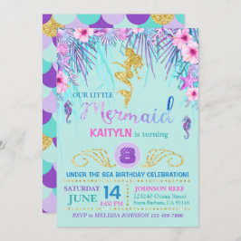 Sparkle Mermaid under the Zee Birthday Kaart