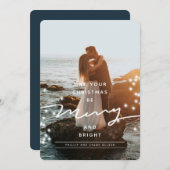 Sparkle Merry en Bright kerstfoto Feestdagenkaart (Voorkant / Achterkant)