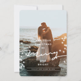 Sparkle Merry en Bright kerstfoto Feestdagenkaart