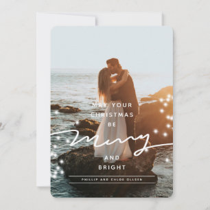 Sparkle Merry en Bright kerstfoto Feestdagenkaart