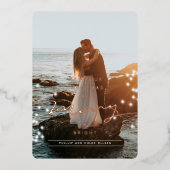 Sparkle Merry en Bright kerstfoto-Folie Folie Feestdagenkaart (Voorkant)