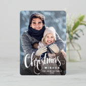 Sparkle Merry-kerstfoto's die zilver groeten Folie Feestdagenkaart (Staand Voorkant)