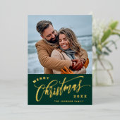 Sparkle Merry Kerstmis 2 PHOTO Greeting Folie Feestdagenkaart (Staand Voorkant)