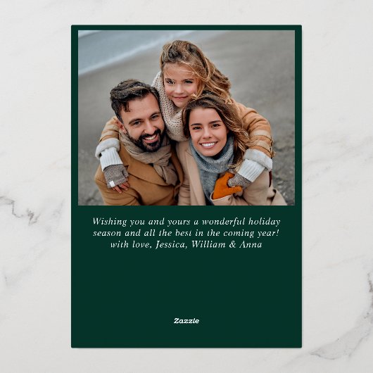 Sparkle Merry Kerstmis 2 PHOTO Greeting Folie Feestdagenkaart (Achterkant)