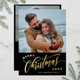 Sparkle Merry Kerstmis 2 PHOTO Greeting Folie Feestdagenkaart