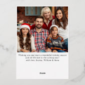 Sparkle Merry Kerstmis 2 PHOTO Greeting Gold Folie Feestdagenkaart (Achterkant)