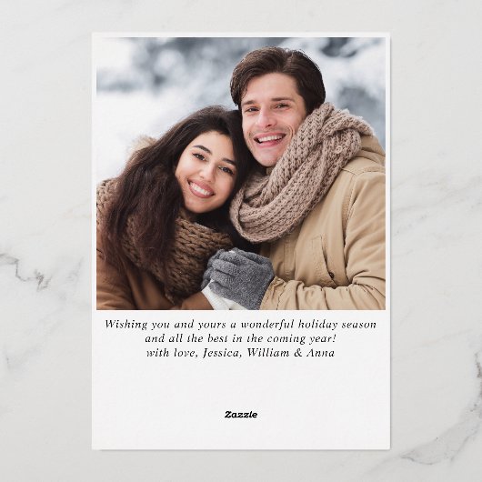 Sparkle Merry Kerstmis 2 PHOTO Greeting Roos Gold Folie Feestdagenkaart (Achterkant)