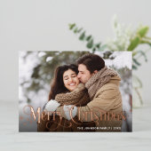 Sparkle Merry Kerstmis 2 PHOTO Greeting Roos Gold Folie Feestdagenkaart (Staand Voorkant)