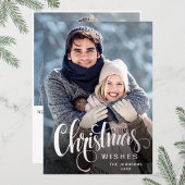 Sparkle Merry Kerstmis 2 PHOTO Greeting Silver Folie Feestdagenkaart