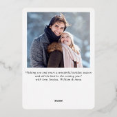 Sparkle Merry Kerstmis 2 PHOTO Greeting Silver Folie Feestdagenkaart (Achterkant)