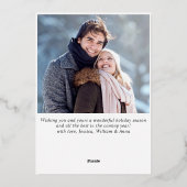 Sparkle Merry Kerstmis 2 PHOTO Greeting Silver Folie Feestdagenkaart (Achterkant)