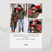 Sparkle Merry Kerstmis 4 PHOTO Greeting Gold Folie Feestdagenkaart (Achterkant)