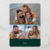 Sparkle Merry Kerstmis 4 PHOTO Greeting Gold Folie Feestdagenkaart (Achterkant)