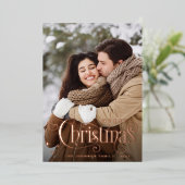 Sparkle Merry Kerstmis 4 PHOTO Greeting Roos Gold Folie Feestdagenkaart (Staand Voorkant)