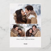 Sparkle Merry Kerstmis 4 PHOTO Greeting Roos Gold Folie Feestdagenkaart (Achterkant)