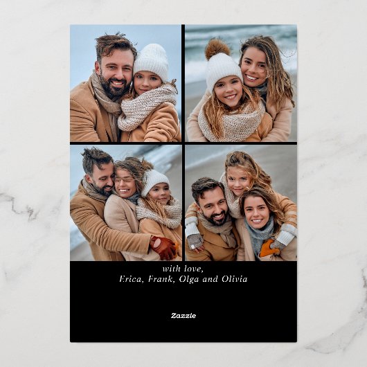 Sparkle Merry Kerstmis 5 PHOTO Gold Folie Feestdagenkaart (Achterkant)