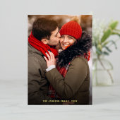 Sparkle Merry Kerstmis 5 PHOTO Greeting Gold Folie Feestdagenkaart (Staand Voorkant)