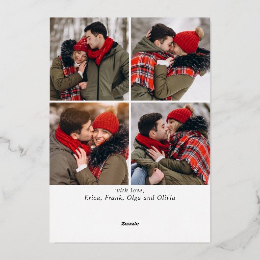 Sparkle Merry Kerstmis 5 PHOTO Greeting Gold Folie Feestdagenkaart (Achterkant)