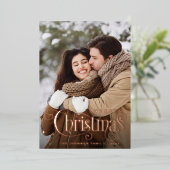 Sparkle Merry Kerstmis 5 PHOTO Greeting Roos Gold Folie Feestdagenkaart (Staand Voorkant)