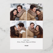 Sparkle Merry Kerstmis 5 PHOTO Greeting Roos Gold Folie Feestdagenkaart (Achterkant)