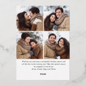 Sparkle Merry Kerstmis 5 PHOTO Greeting Roos Gold Folie Feestdagenkaart (Achterkant)