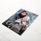 Sparkle Merry Kerstmis 5 PHOTO Greeting Silver Folie Feestdagenkaart (Gedraaid)