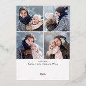 Sparkle Merry Kerstmis 5 PHOTO Greeting Silver Folie Feestdagenkaart (Achterkant)