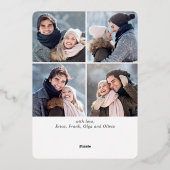 Sparkle Merry Kerstmis 5 PHOTO Greeting Silver Folie Feestdagenkaart (Achterkant)