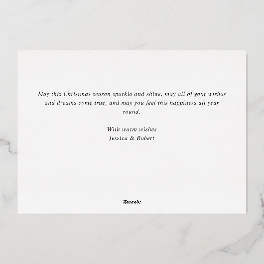 Sparkle Merry Kerstmis PHOTO Greeting Gold Folie Feestdagenkaart (Achterkant)