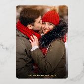 Sparkle Merry Kerstmis PHOTO Greeting Gold Folie Feestdagenkaart (Voorkant)