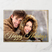 Sparkle Merry Kerstmis PHOTO Greeting Gold Folie Feestdagenkaart