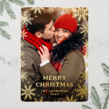 Sparkle Merry Kerstmis PHOTO Greeting Gold