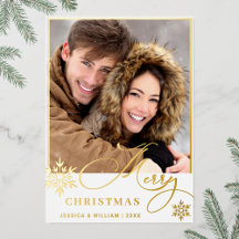 Sparkle Merry Kerstmis PHOTO Greeting Gold