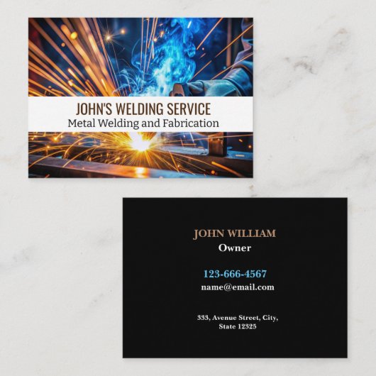 Sparkle metaallasser, Fabricator, Aannemer Visitekaartje (Voorkant / Achterkant)