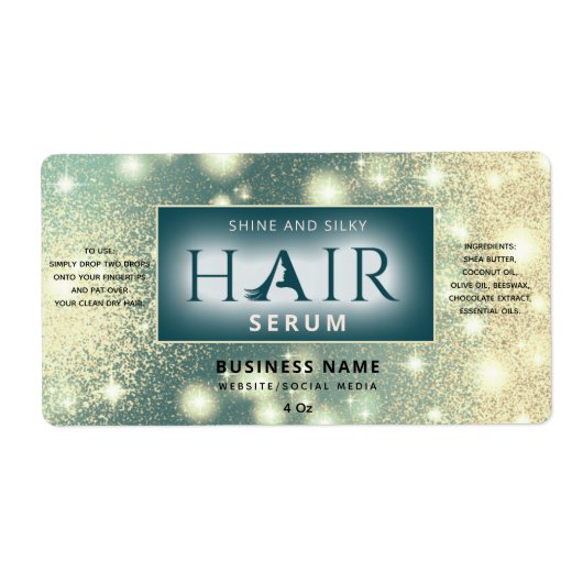 Sparkle moderne elegante haarproducten etiket (Voorkant)