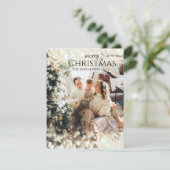 Sparkle moderne elegante Kerstmis fotokaart Feestdagenkaart (Staand voorkant)