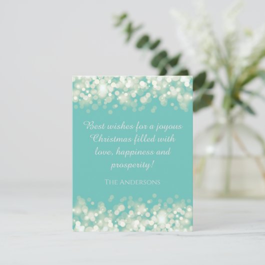 Sparkle moderne elegante munt kerstkaart (Staand voorkant)