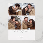 Sparkle Moderne Kerstmis 5 FOTO Greeting Gold Folie Feestdagenkaart (Achterkant)