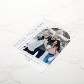 Sparkle Moderne Kerstmis PHOTO Greeting Silver Folie Feestdagenkaart (Gedraaid)