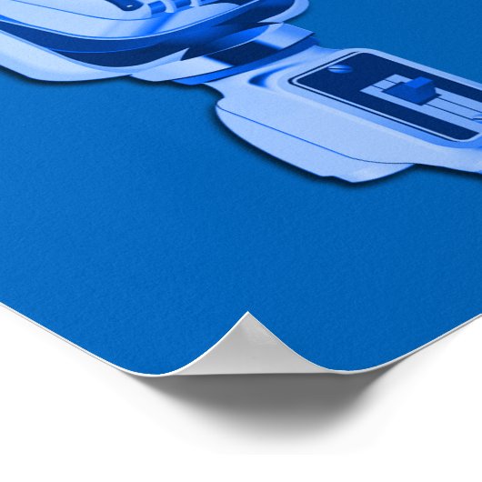 Sparkle Music Note en Retro Microphone Birthday Poster (Hoek)