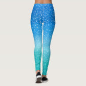 Sparkle Ombre Blauw en Groen glitter Leggings (Achterkant)