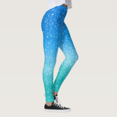 Sparkle Ombre Blauw en Groen glitter Leggings (Rechts)