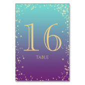 Sparkle Ombre' Blauwgroen en Paarse tafelnummer (Achterkant)