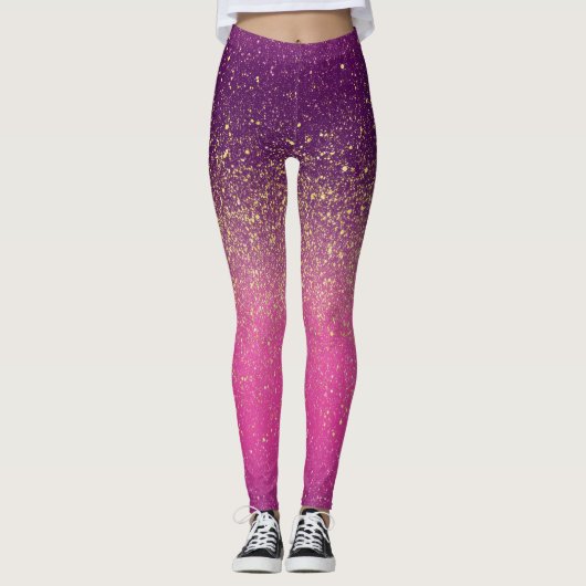 Sparkle Ombre Pink Pattern  Leggings (Voorkant)