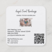 *~* Sparkle Opal Heart QR Angel Wings AP78 Gold Vierkante Visitekaartje (Achterkant)