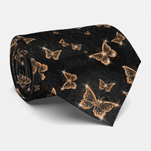 Sparkle Oranje Glam Butterflies Stropdas